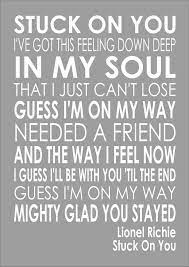 Lionel Richie Stuck On You Word Wall Art Typography Song Lyrics Lyric Verse Ebay Lionel Ritchie Songs Cool Lyrics Lionel Richie