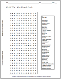 World war 1 worksheets complete 40 page guide to world war 1. World War I Word Search Puzzle Student Handouts