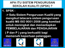 Penghasilan kepada kajian ini di 'trial run' kepada dua buah sekolah dan telah pun mendapat pengiktirafan persijilan ms iso 9002 pada tahun 1997. Taklimat Asas Spsk