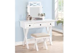 Arabella White Makeup Vanity Table Set Vanity Table Set Bedroom Vanity Set White Wood Vanity
