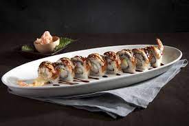 Our Featured Roll Of The Week Is The Yummy Yummy Roll Shrimp Tempura Snow Crab And Avocado Inside Wrapped With Unagi Eel Food Sushi Happy Hour Avocado Roll