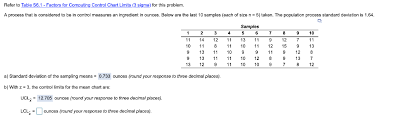 Solved Refer To Table S6 1 Factors For Computing Control