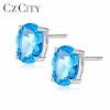 London blue topaz 10k gold stud earrings reg. 1