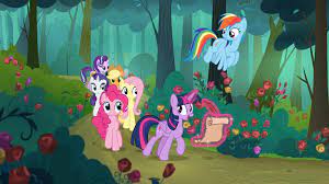 Mlp Fim Imageboard Image 1754328 Alicorn Applejack Flower Fluttershy Forest Pinkie Pie Quill Rainbow D Rainbow Dash Twilight Sparkle My Little Pony