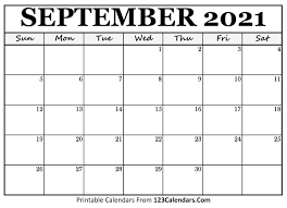 Download our free printable monthly calendar templates for september 2021 in word, excel and pdf formats. Printable September 2021 Calendar Templates 123calendars Com