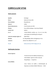 Entdecke rezepte, einrichtungsideen, stilinterpretationen und andere ideen zum ausprobieren. Curriculum Vitae Helena Pdf Mocambique Ensino Medio