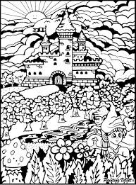 Disegno Da Colorare In Velluto E Cartoncino Con Pennarelli Castello Disegni Da Colorare Cartoncini Disegni
