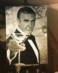 Oct 31, 2020 · a poignant last photo of james bond legend sir sean connery, who has died in his sleep at the age of 90, showed him posing with his son jason on his 89th birthday. James Bond Actor Sean Connery With Martini Destroyed In A Warehouse Fire Portrait Painting By Artist Peter Engels