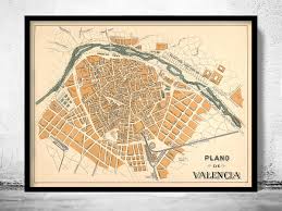 The city founded by the romans in 137 bc, derived its. Old Map Of Valencia 1905 Spain Vintage Maps And Prints