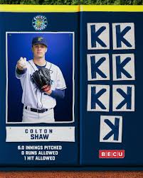 LOCKED. IN. AquaSox right-hander Colton Shaw had an outstanding performance  during today's game against the Hillsboro Hops, throwing six innings of one-hit,  shutout baseball!