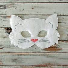 Kids Cat Mask Felt Mask Kitty White Black Costume Etsy Katzen Maske Filzkatze Filz Maske