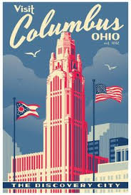 Columbus Vintage Style Travel Poster By Redrobotcreative On Etsy