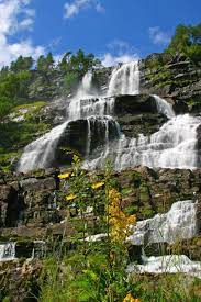 #tvindefossen waterfall near #voss, #norway. Tvindefossen Waterfall Nature Attractions Voss Norway