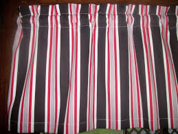 Black And White Striped Valance Curtains Black White Red Gray Striped Waverly Fabric Window Topper Curtain Valance White Kitchen Curtains Kitchen Curtains Curtains