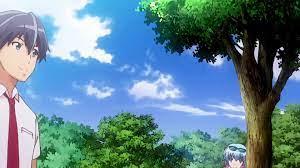 16:9 aspect ratio 1boy 1girls 2010s animated areolae arm grab  assisted exposure bicycle big breasts bikini blue hair blush bouncing  breasts breast grab breast milk breasts breasts out of