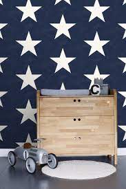 Peel and stick to apply, pull up to remove Wallpaper Stars Navy Blue Regatta Crew Collections Estahome