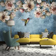 European Style Bold Blossoms Birds Wallpaper Mural Bird Wallpaper Bedroom Decor Interior Design Decor