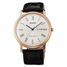 Amazon Com Orient Capital 2 Classic Design Slim Quartz Roman Dial Dress Watch Ug1r006w Gateway Brown Leather Strap Watch