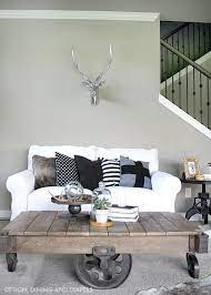Look for rustic antiques such as an old armoire, a trunk, or a barrel. Industrial Farmhouse Family Room Farmhouse Decor Living Room Industrial Decor Living Room Industrial Farmhouse Living Room