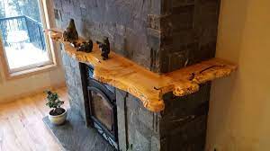 Custom live edge black walnut mantel for a client. Wrap Around Mantel Live Edge Design Wood Mantels Wood Fireplace Mantel Live Edge Furniture