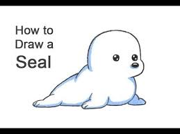 Learn How To Draw A Cartoon Harp Seal Pup With This How To Video And Step By Step Drawing Instructions New D Seal Cartoon Cartoon Drawings Of Animals Drawings