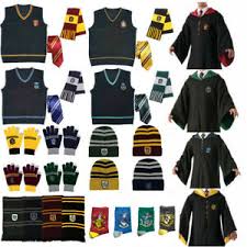 Details About Harry Potter Cape Cosplay Adult Kids School Uniform Cloak Robe Hat Scarf Tie Hot