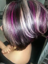 Dark Brown With Platinum Wild Orchid Highlights Short Purple Hair Long Hair Color Wild Hair Color