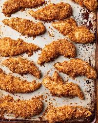 How To Make Crispy Oven Baked Chicken Tenders With Creamy Dip Trio Recipe Oven Baked Chicken Tenders Baked Chicken Tenders Crispy Oven Baked Chicken
