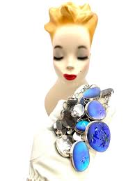 Buy Vintage SHERRY MOSER Jewelry Set Necklace Bracelet Earrings Dragonflies  Dragonfly Blue Purple Iridescent RARE Sterling Silver Signed Nature Online  in India