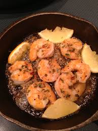 Shrimp Scampi Oven Baked In A Cast Iron Skillet Food Shrimp Scampi Oven Good Eats