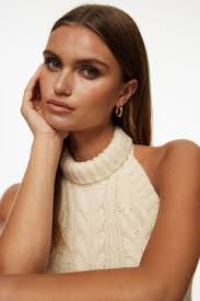 Textured Crewneck Maxi Dress Blue