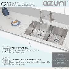 Learn the pros and cons of this popular sink type and whether it works best for your this stainless steel undermount sink is attached to a solid surface formica countertop. Azuni 32 X 18 W Double Basin Undermount Kitchen Sink With Grids And Basket Strainers Walmart Canada