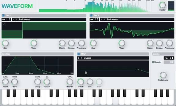 Waveform Synthesizer running in WAX
