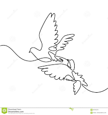 Bird In Bird Bath Drawing Flying Two Pigeons Logo Stock Vector Illustration Of Bird 96764278 Bird Line Drawing Flower Background Iphone Continous Line Drawing