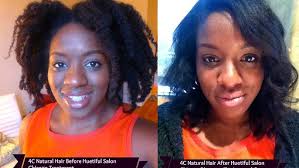 Straight 4C Natural Hair at Huetiful Salon Chicago