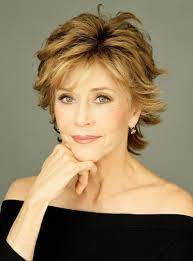 Jane Fonda Short Straight Layered Synthetic Hair Capless Wigs 8 Inches Jane Fonda Hairstyles Chic Haircut Short Hair Styles