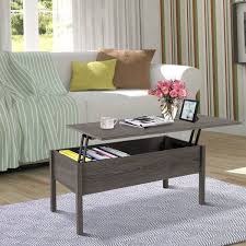 Lift top coffee table w hidden compartment storage shelf living room furniture. Homcom Particle Board Lift Top Coffee Table Grey Aosom Uk