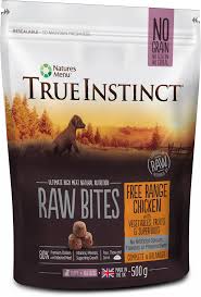 True instinct raw bites for cats contain recommended daily amounts of taurine and are grain and cereal free with no artificial colours, flavours or preservatives. Free Range Chicken Natural Dog Food Raw Bites