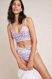 Anthropologie Whitley Twist Back Bikini Top By In Pink Size Xs Womens Swimsuits Bikini Bikinis Bikini Swimsuits