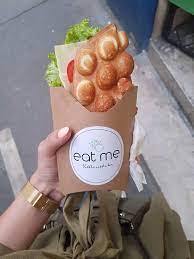 bacon bubble waffles packaging salad salted waffle with and bubb cafe food yummy kinder bueno easter egg box