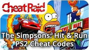 If you're referring to the unlock all cars cheat, . The Simpsons Hit Run Cheat Codes Ps2 Youtube