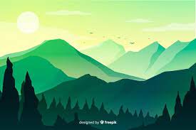 Download Mountains Landscape At Sundown For Free Monochromatic Art Landscape Illustration Nature Vector