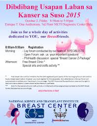 October is breast cancer awareness month. Breast Cancer Awareness Month Dibdibang Usapan Laban Sa Kanser Sa Suso