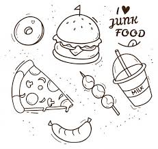 Junk Food Doodle Illustration Doodle Illustration Doodles Space Drawings