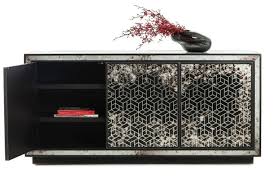 The Athena Credenza By Maison 55 Features Doors Carefully Sculptured With Eglomise Glass Forming A Hexagonal Pattern Hexagon Pattern Led Furniture Design