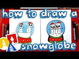 How To Draw A Snowglobe Bing Video Art For Kids Hub Winter Art Lesson Winter Crafts For Kids