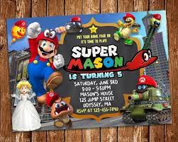 Mario Odyssey Birthday Party Invitation Personalized Their Birthday Special Wi Super Mario Birthday Birthday Invitations Mario Birthday