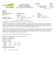 STATE OF IOWA MASTER AGREEMENT Contract Declaration and Execution MA 005  24090