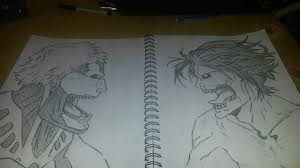 Shingeki No Kyojin Attack On Titan Armored Titan And Eren Titan Form By Jay Asher P S I Looked At A Picture To Pictures To Draw My Drawings Drawings