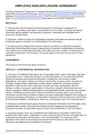 As an employer, the employment contract helps you to communicate your expectations very clearly to new employees. Free Employee Non Disclosure Agreement Template Pdf Word